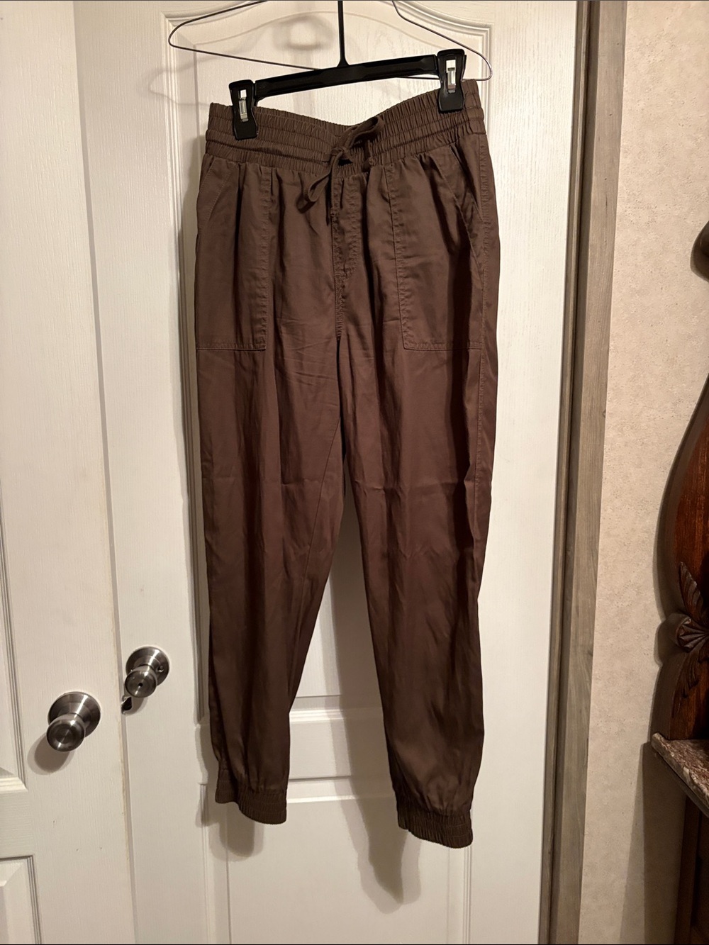 Men's Brown Jogger Pants with Drawstring Waist